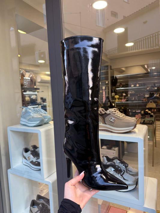 stivali semilucidi neri