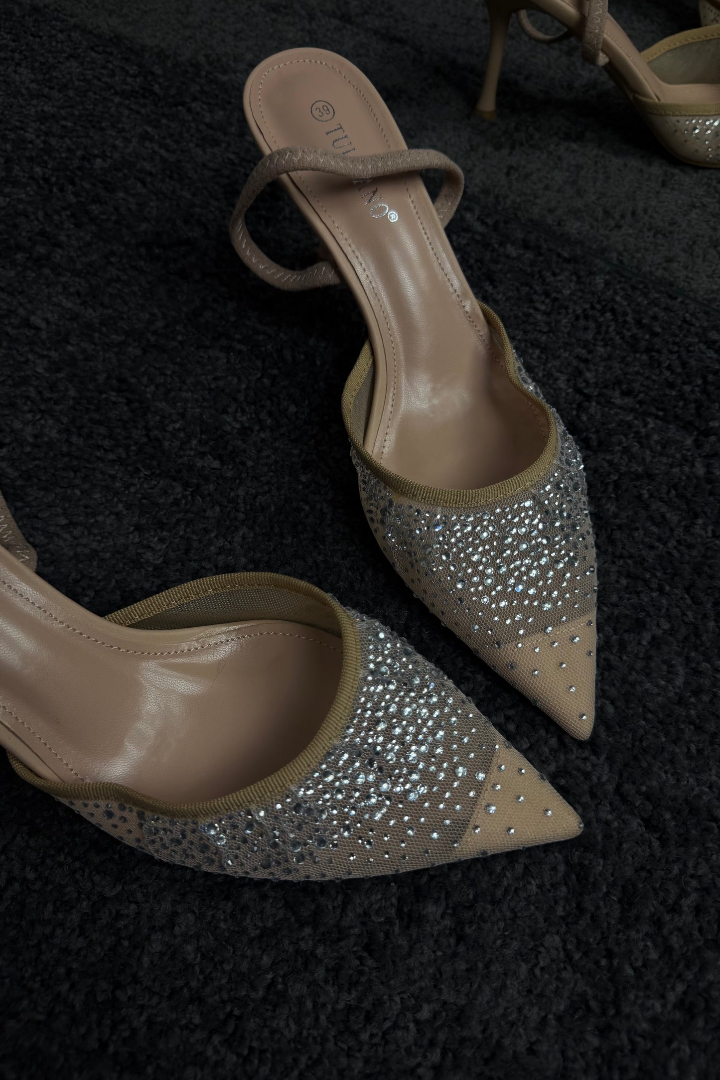 slingback NUDE con swarovski