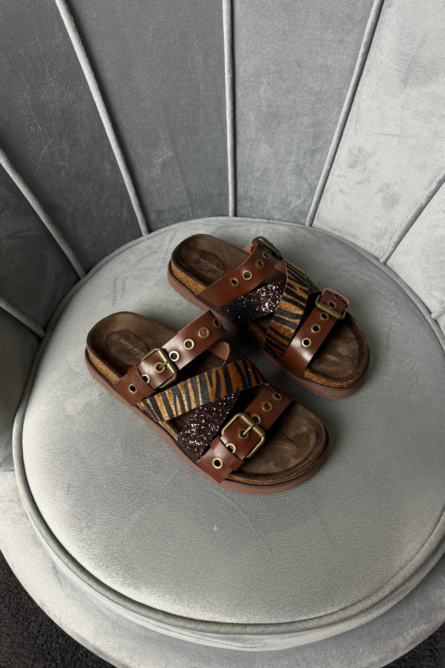 CIABATTE LEOPARD STRIPES