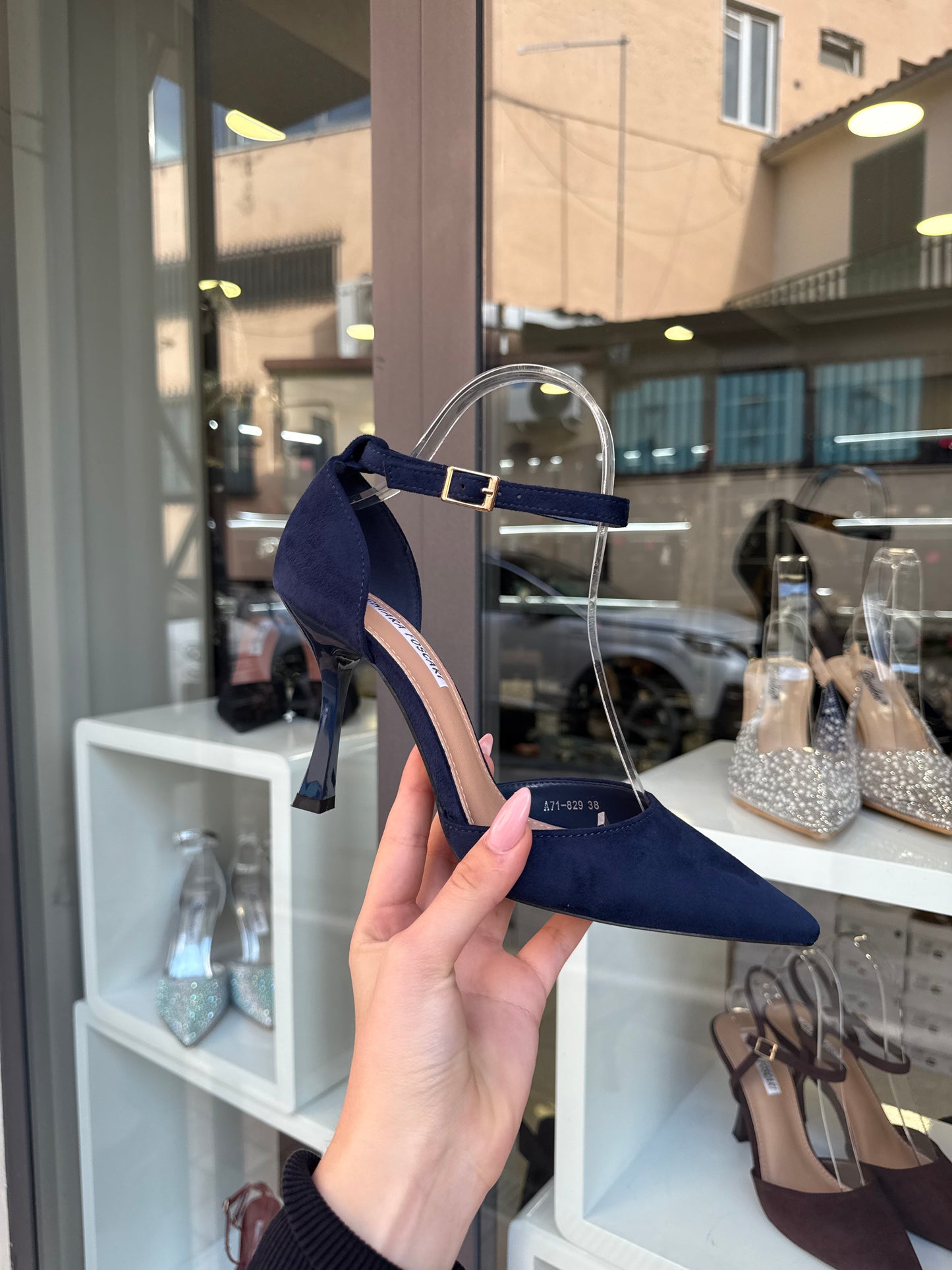 decolleté blu scamosciate