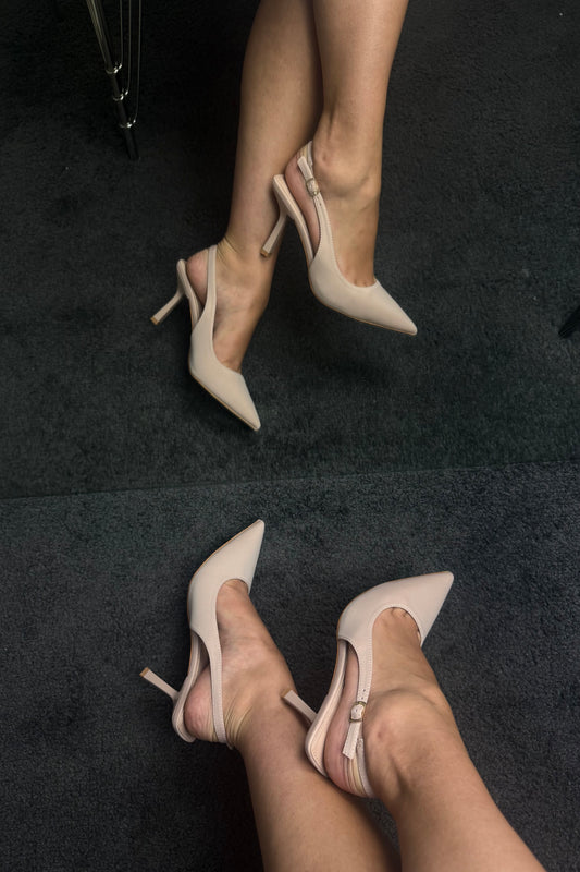 SLINGBACK NUDE IN RASO