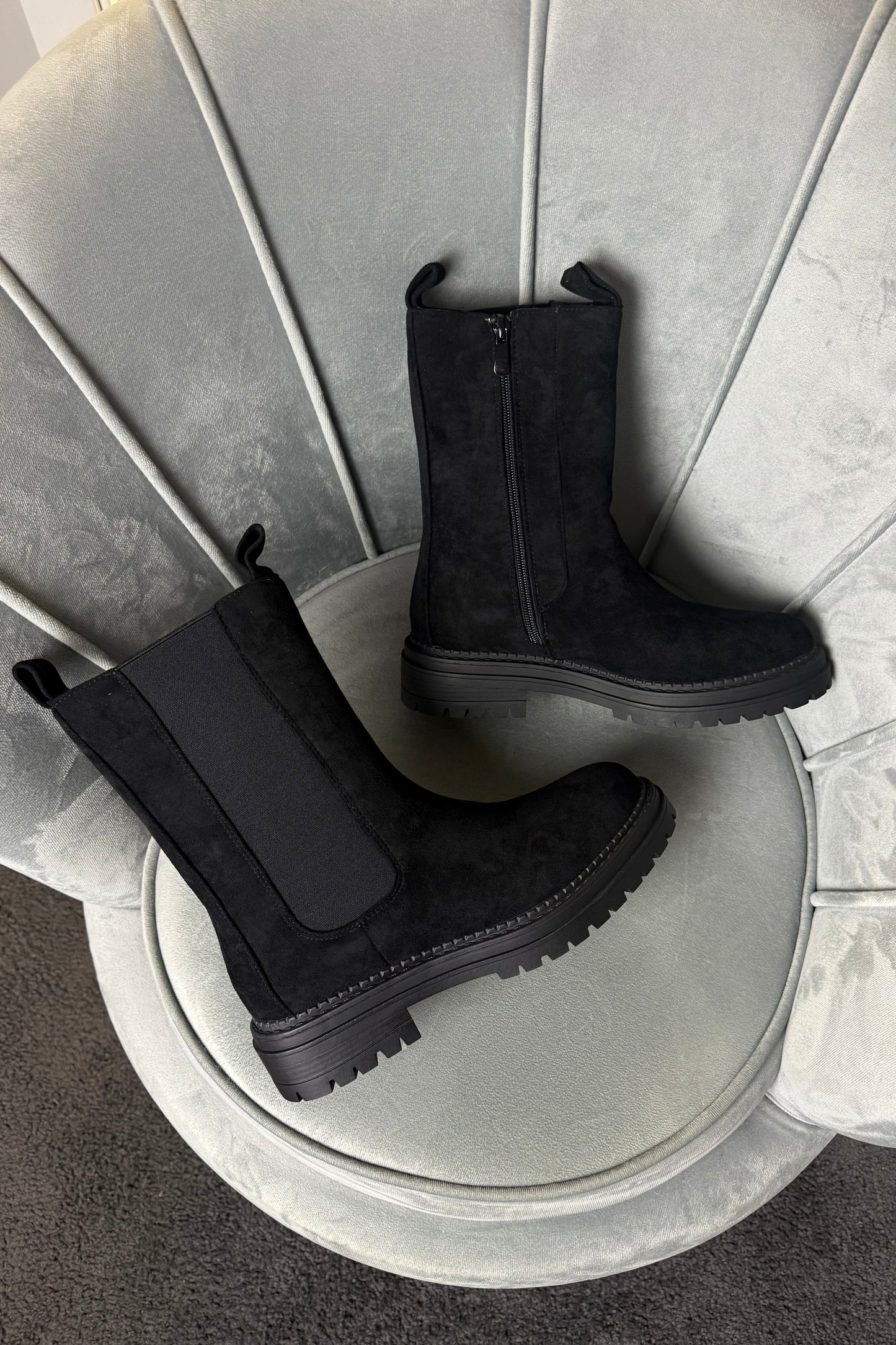 STIVALETTI MILITARY IN CAMOSCIO