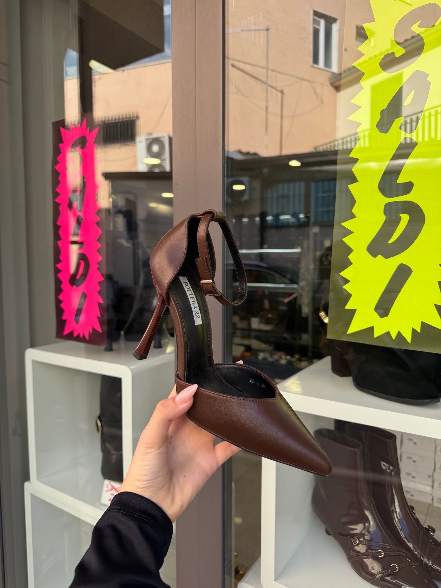 decolleté CHOCOLATE in ecopelle