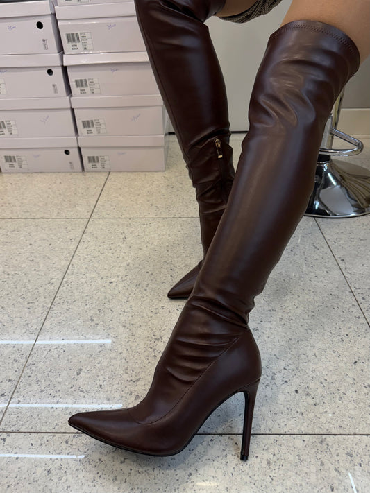 stivali socks alti chocolate