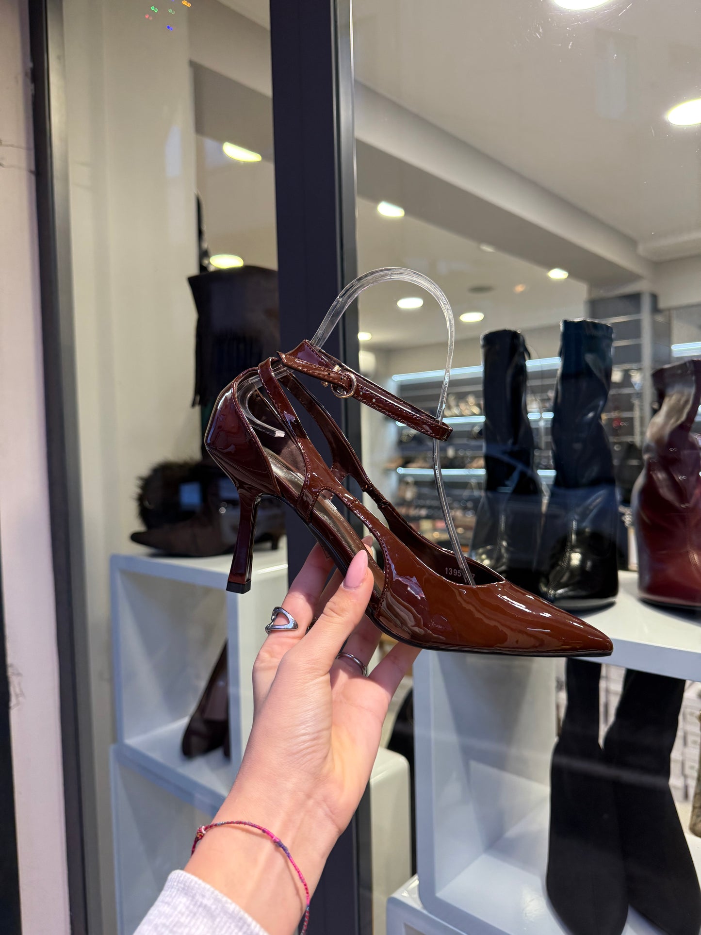 decolleté HEART marroni lucide