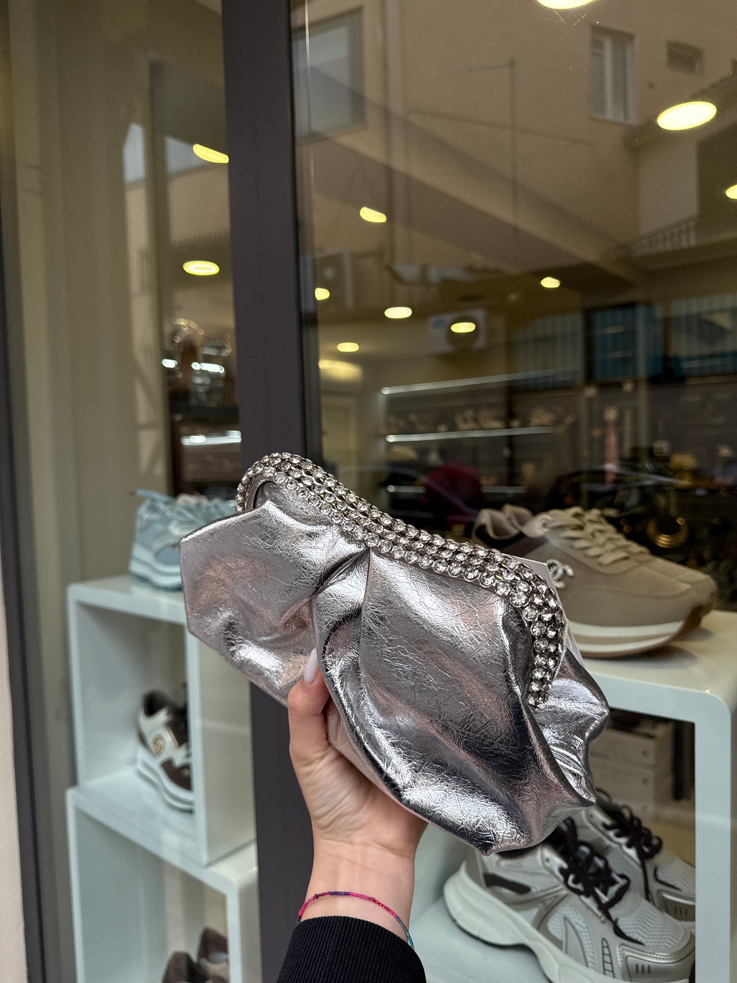 clutch GIOIELLO laminata argento