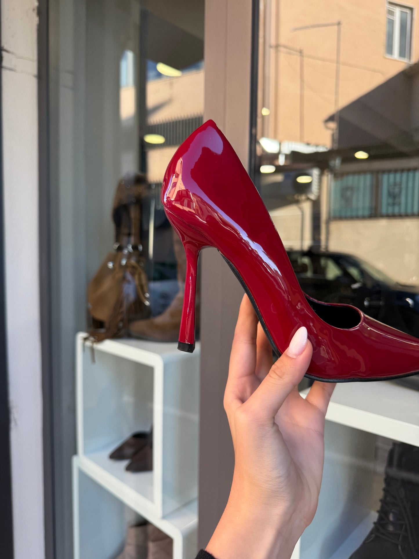 decolleté BORGOGNA in vernice