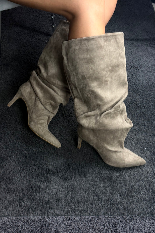 STIVALI ARRICCIATI BEIGE