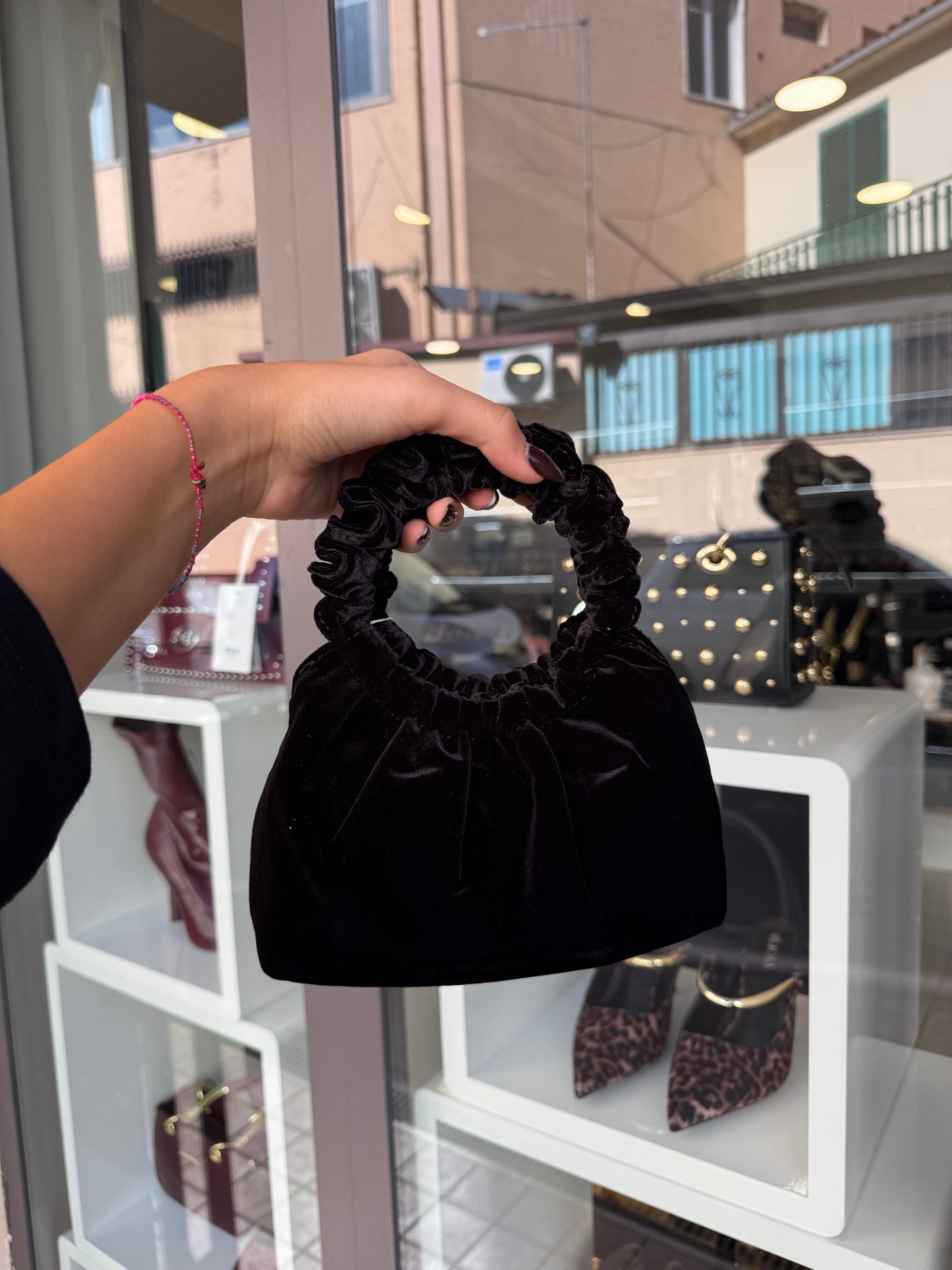mini bag VELVET nera