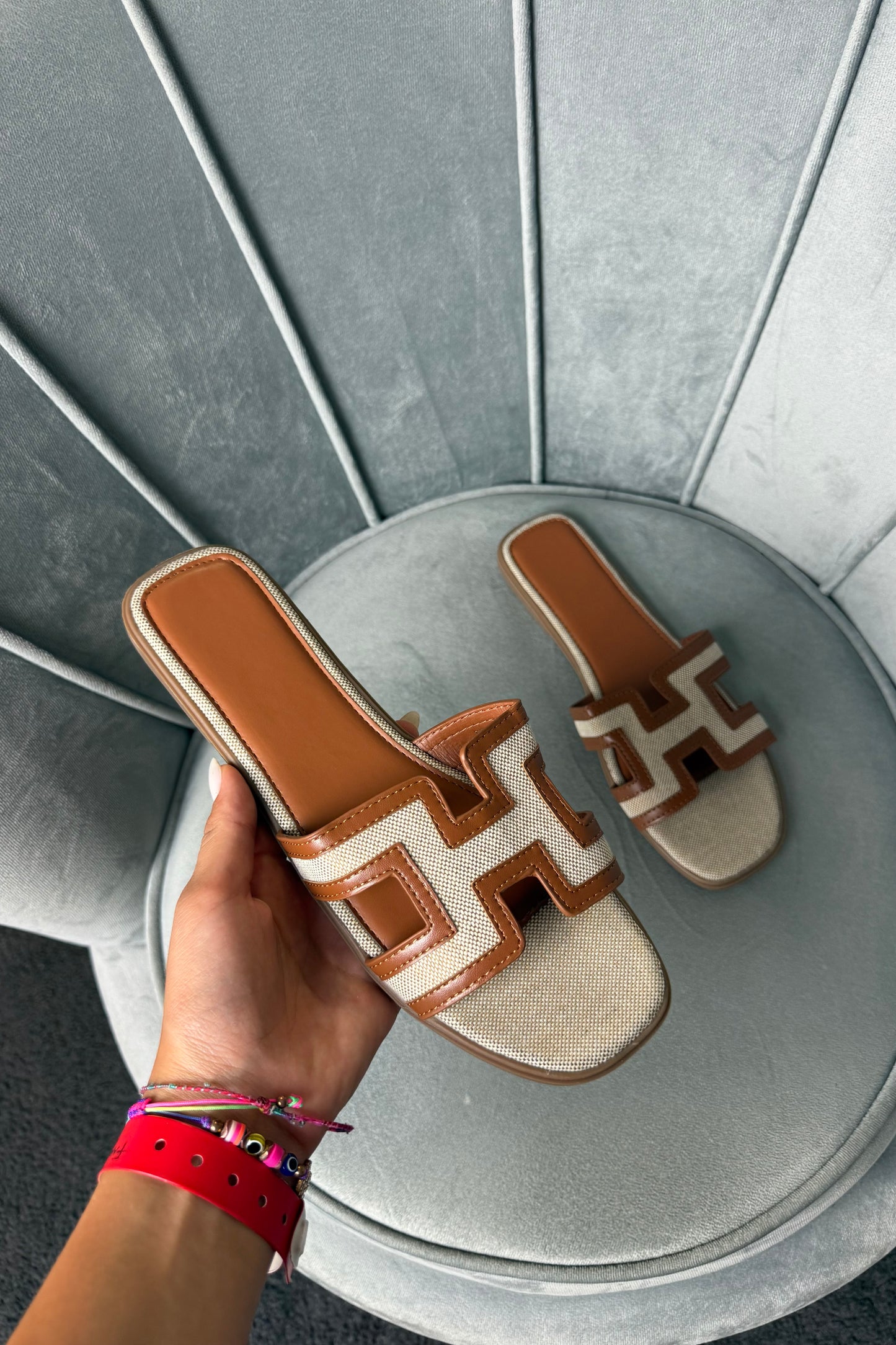 CIABATTE BICOLOR BROWN