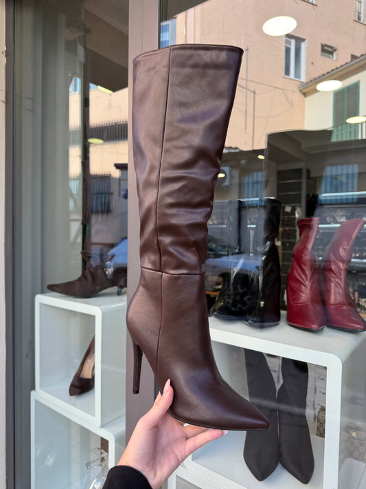 stivali in ecopelle CHOCOLATE basic