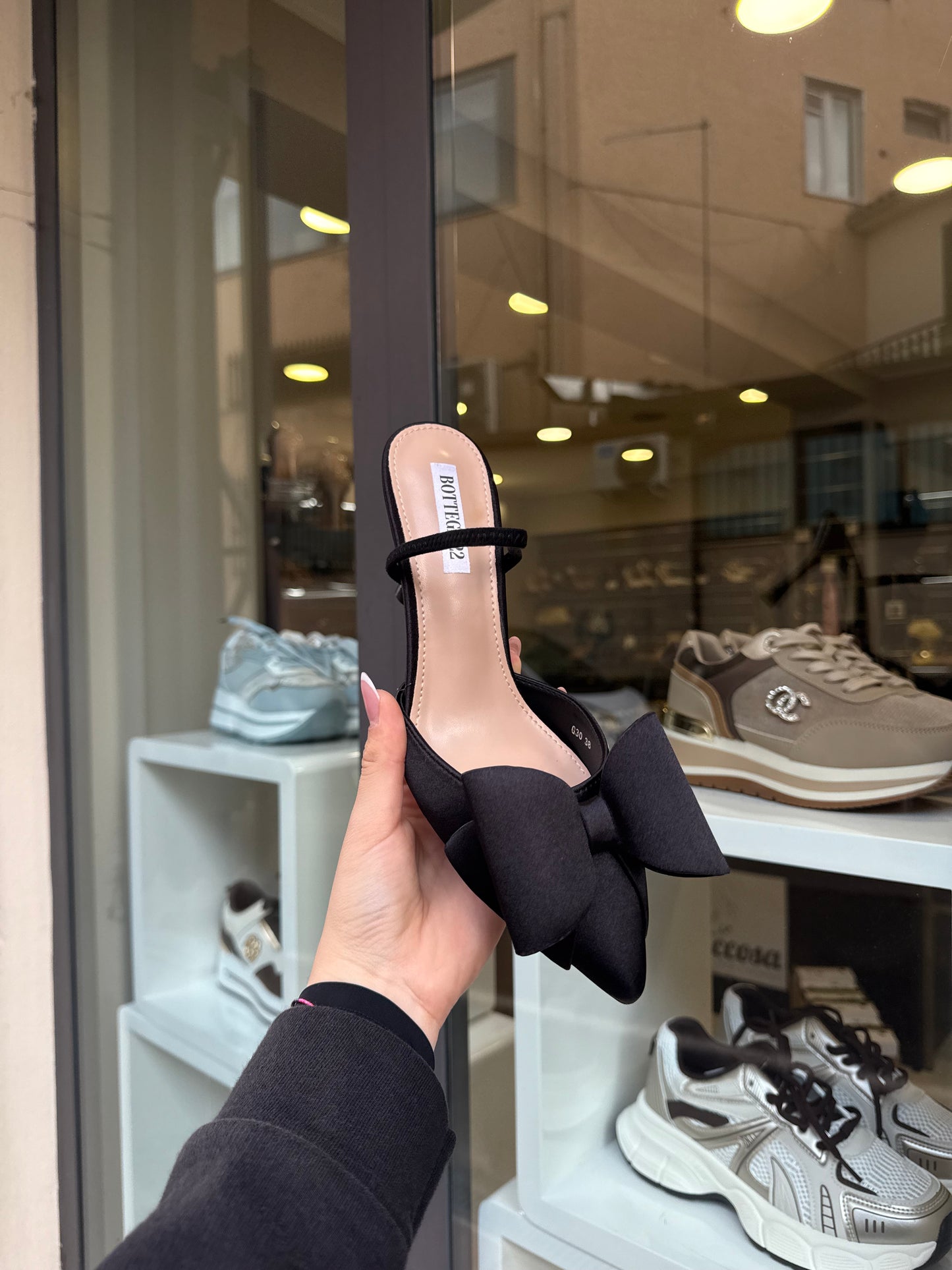 slingback FLOCK nere