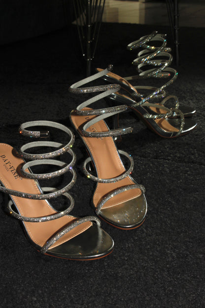 SANDALI SNAKE ARGENTO