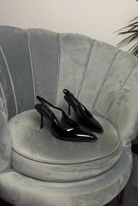SLINGBACK “V” BLACK