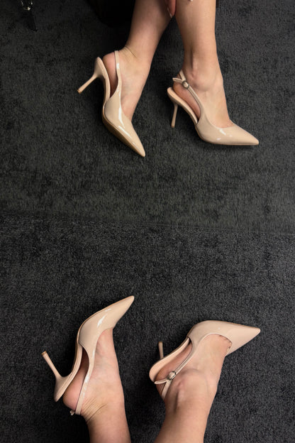 SLINGBACK “V” NUDE