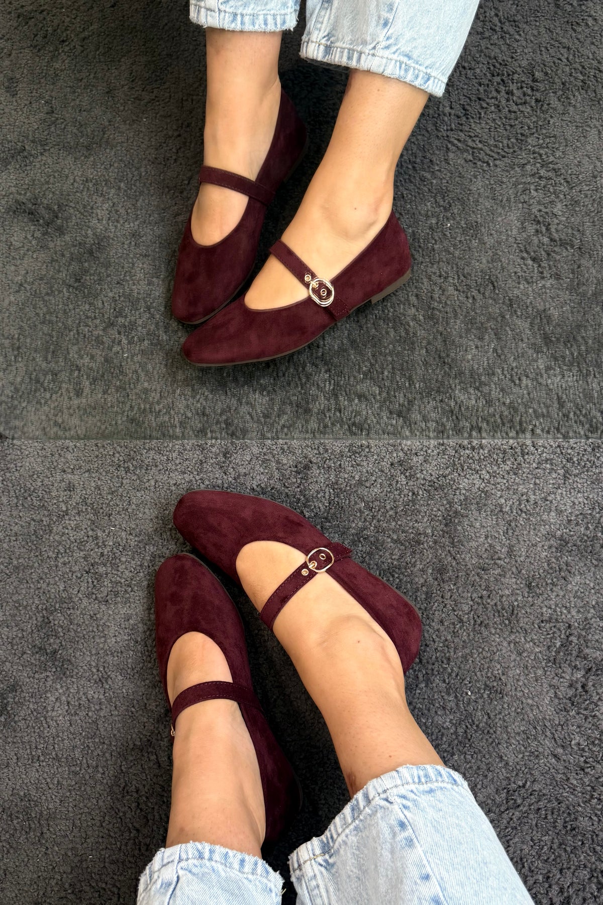 BALLERINE SCAMOSCIATE BORDEAUX