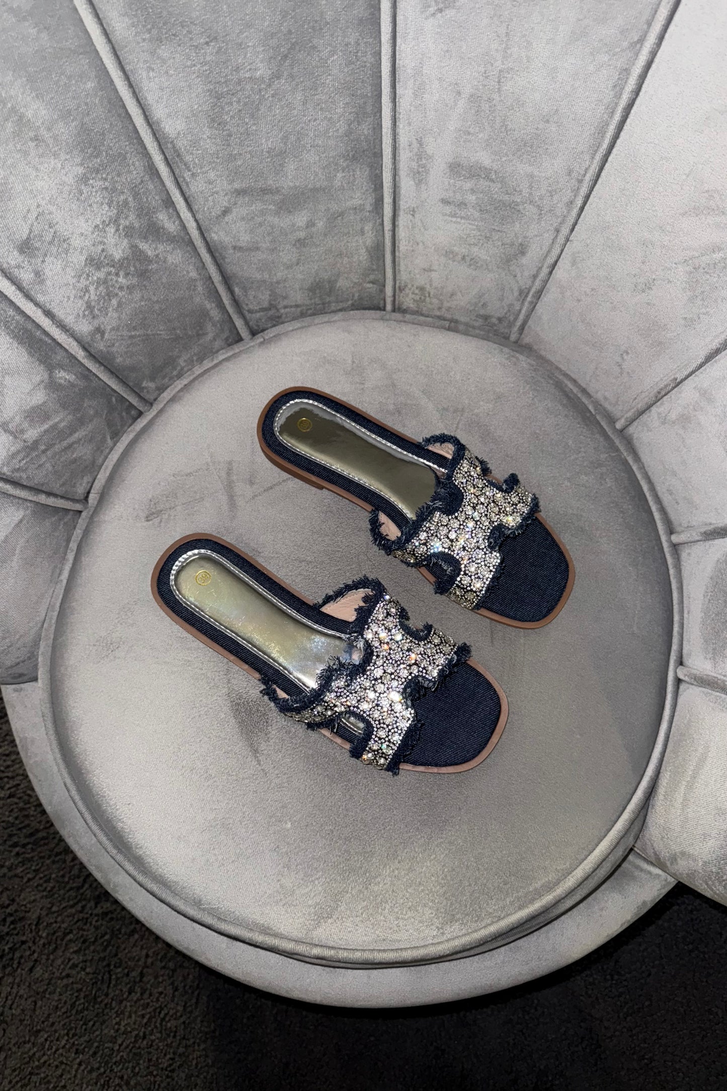 CIABATTE GIOIELLO DENIM SCURO