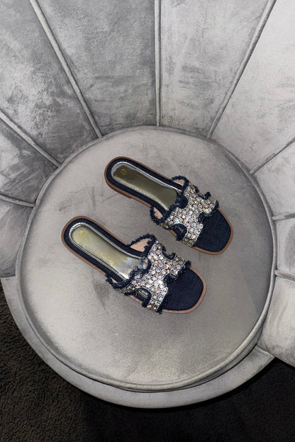 CIABATTE GIOIELLO DENIM SCURO