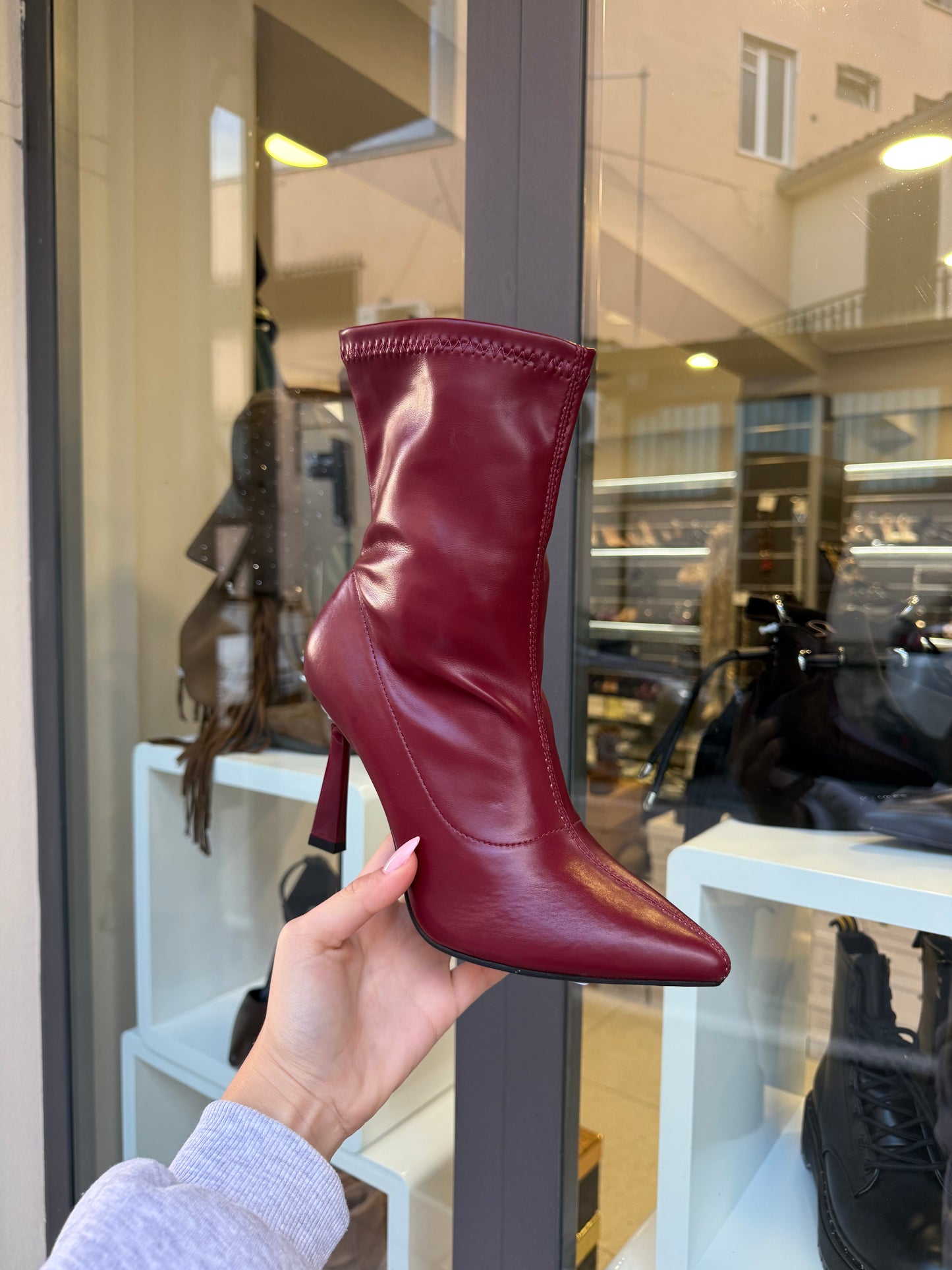 stivaletti SOCKS borgogna