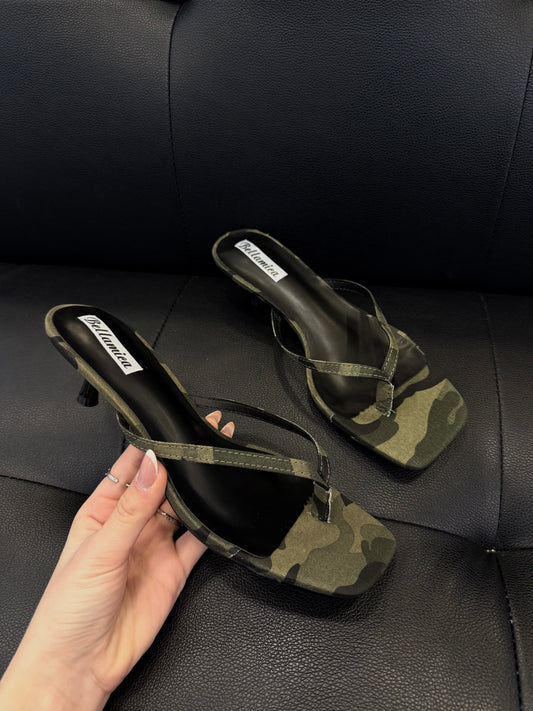 ciabatte MILITARY con tacco Kitten