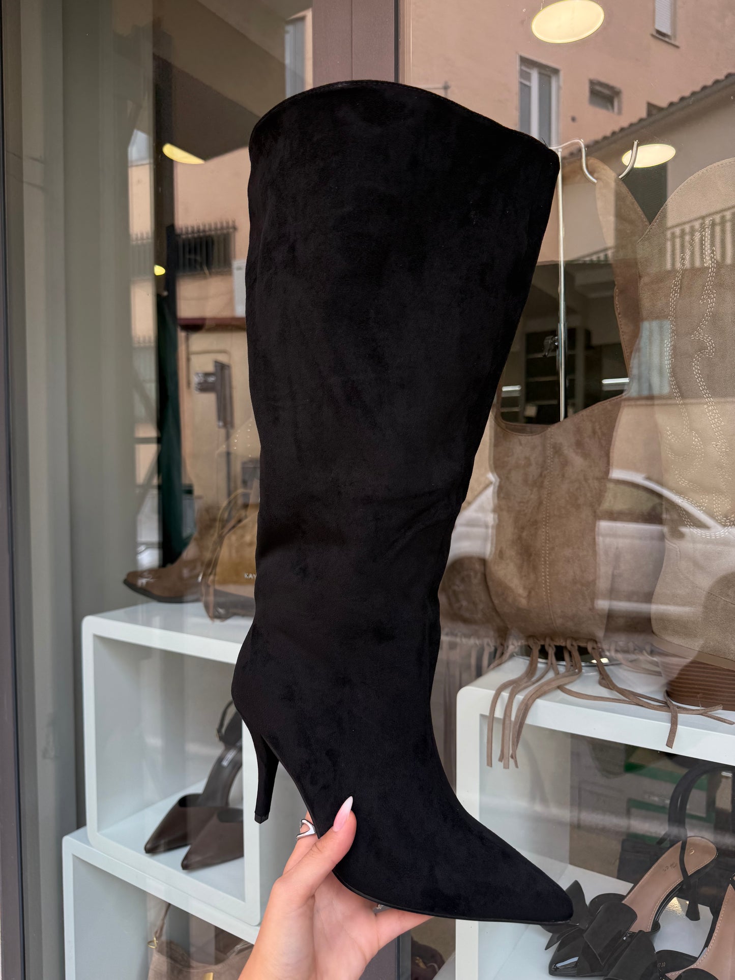 stivali OVER scamosciati neri