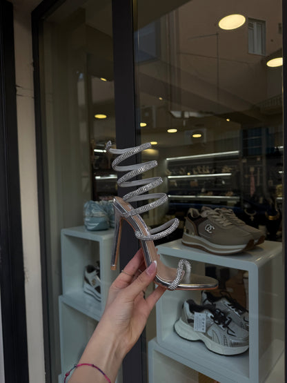 SNAKE silver sandals