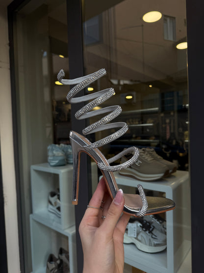 SNAKE silver sandals