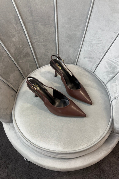 SLINGBACK “V” CHOCO