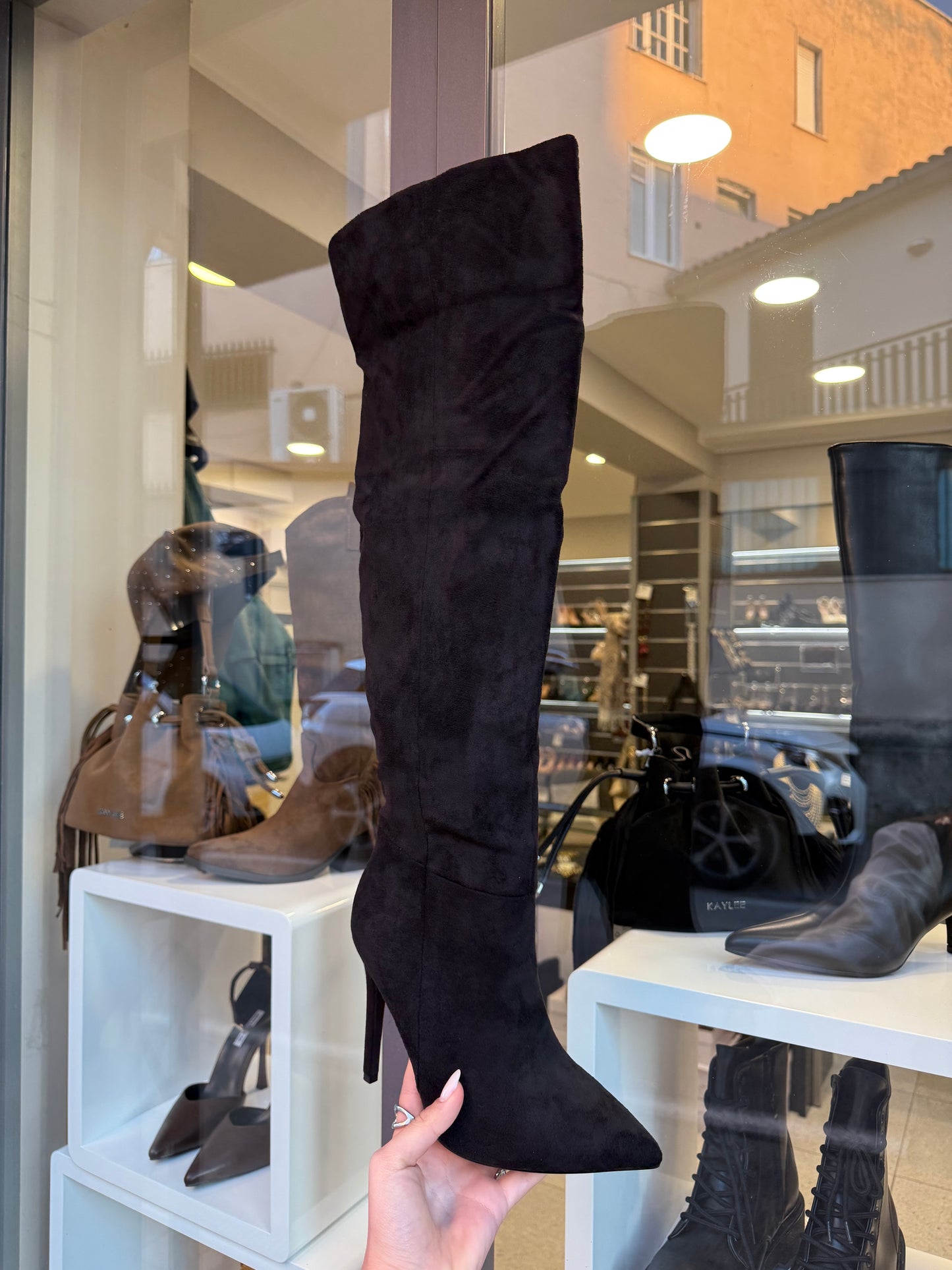 stivali scamosciati neri ELETTRA