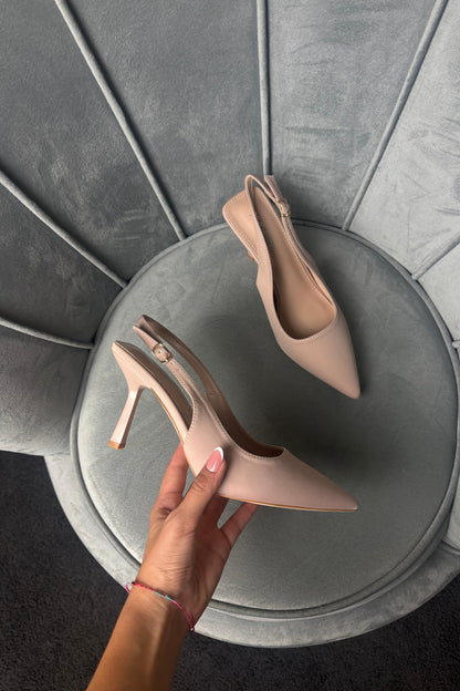 SLINGBACK NUDE IN RASO