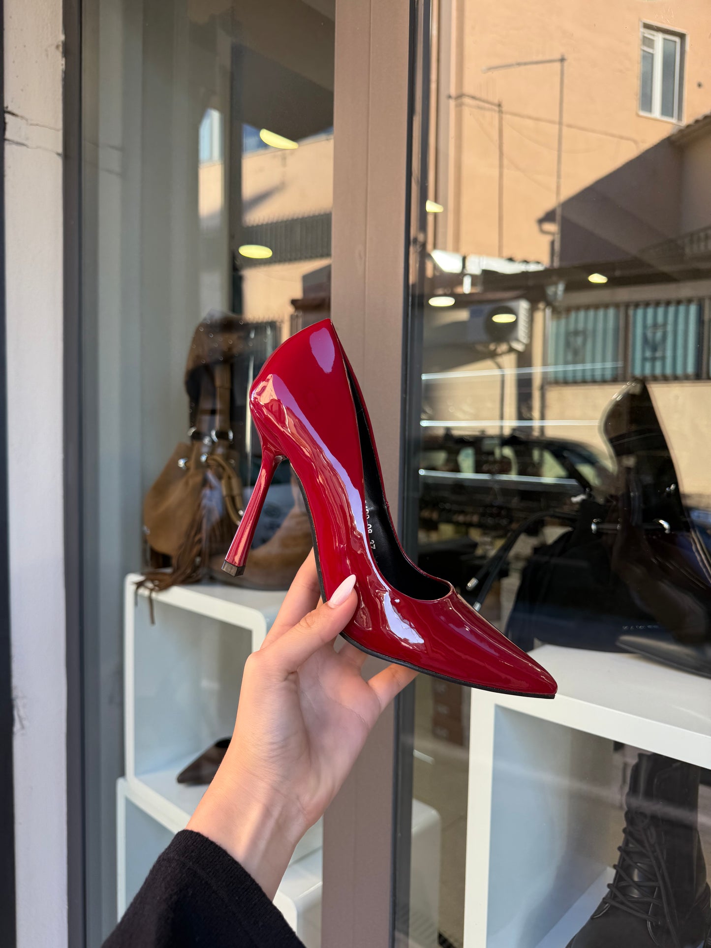 decolleté BORGOGNA in vernice