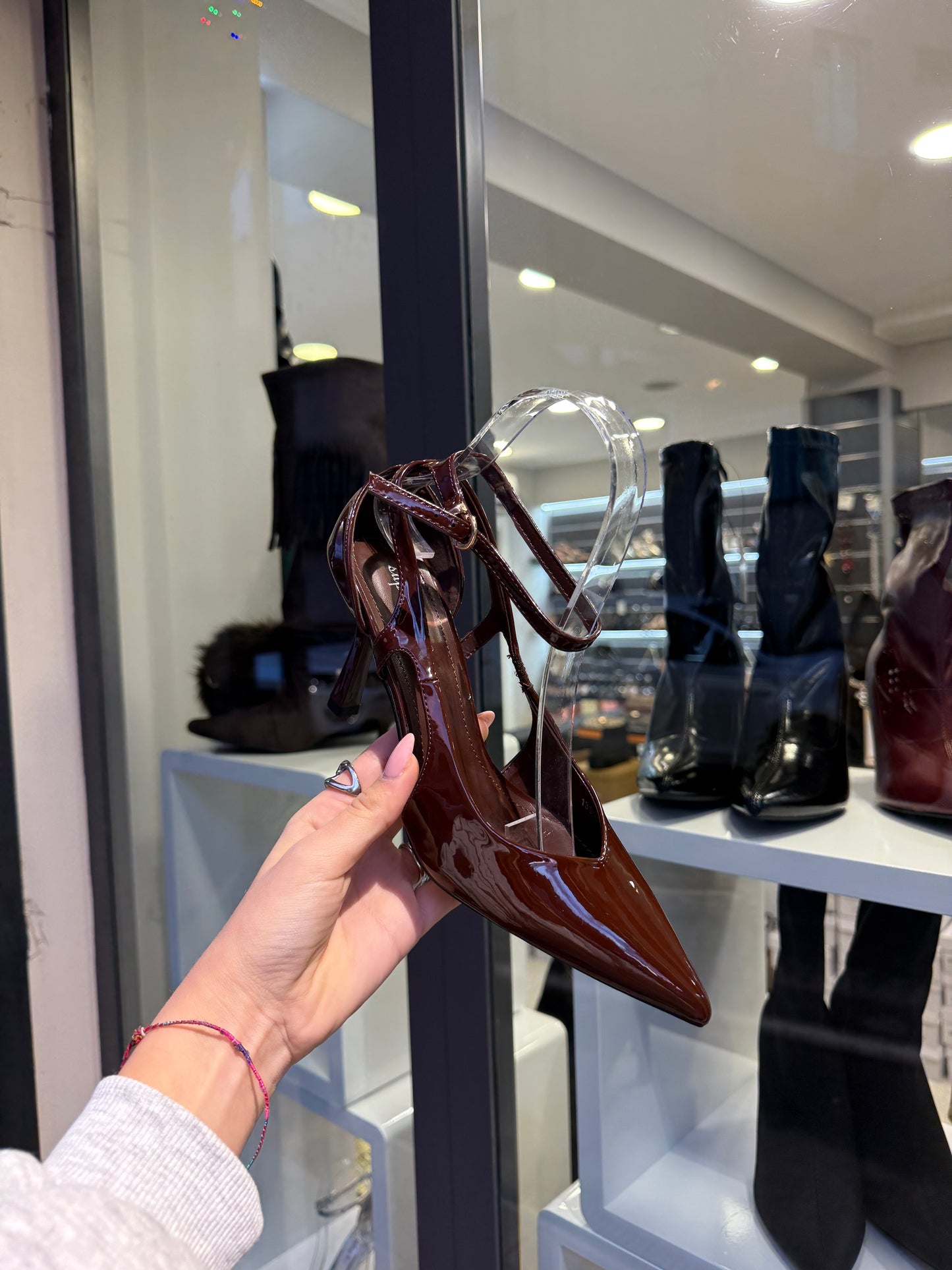 decolleté HEART marroni lucide