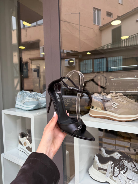 sandali BASIC neri in ecopelle