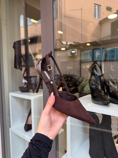 Choco suede pumps