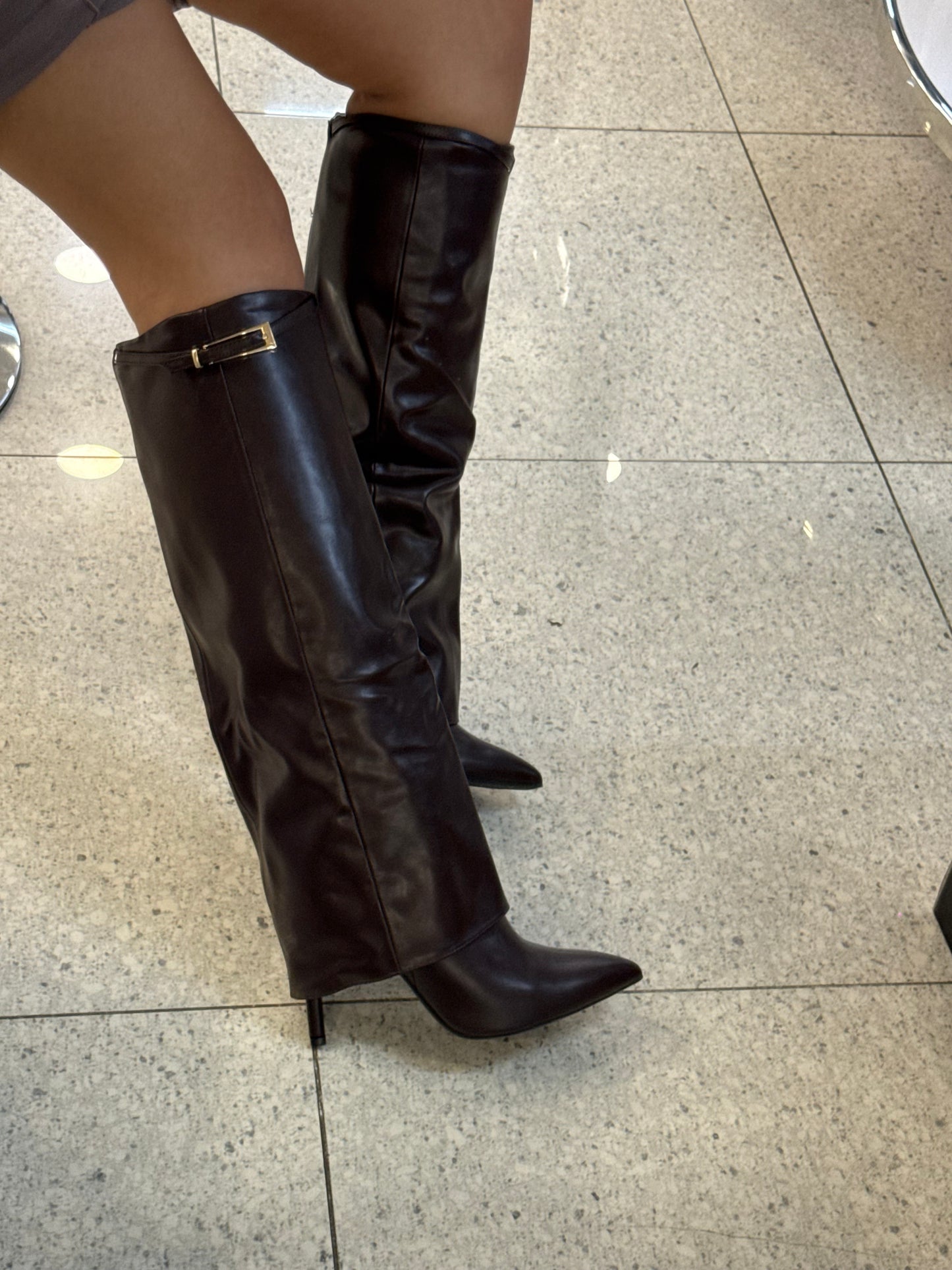 stivali ripiegati marroni VERSUS