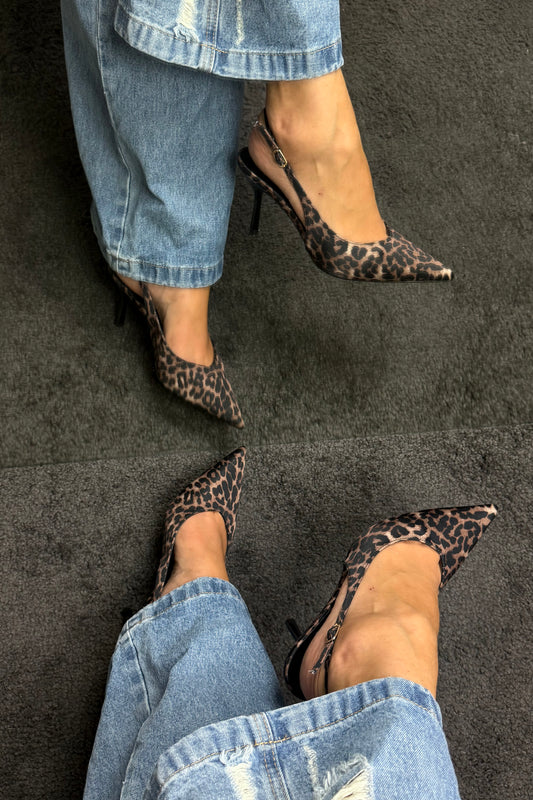 SLINGBACK “V” LEOPARD