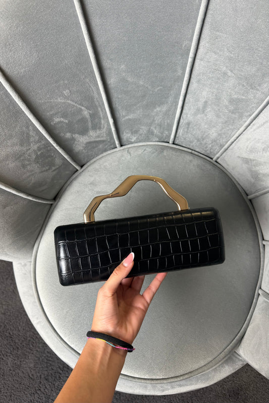 BORSA COCCODRILLO NERA