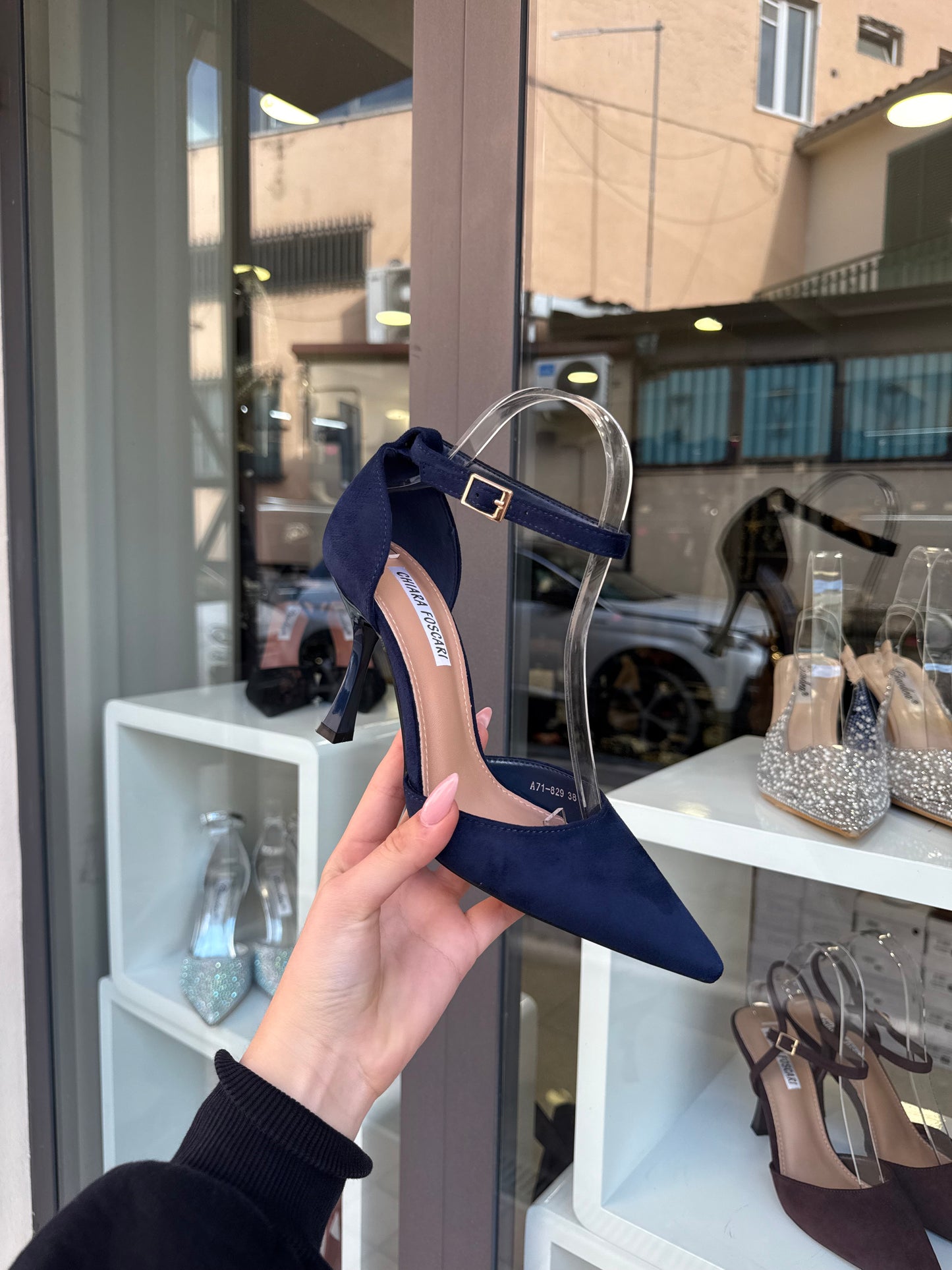 decolleté blu scamosciate