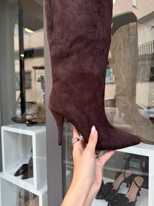 stivali OVER scamosciati marroni