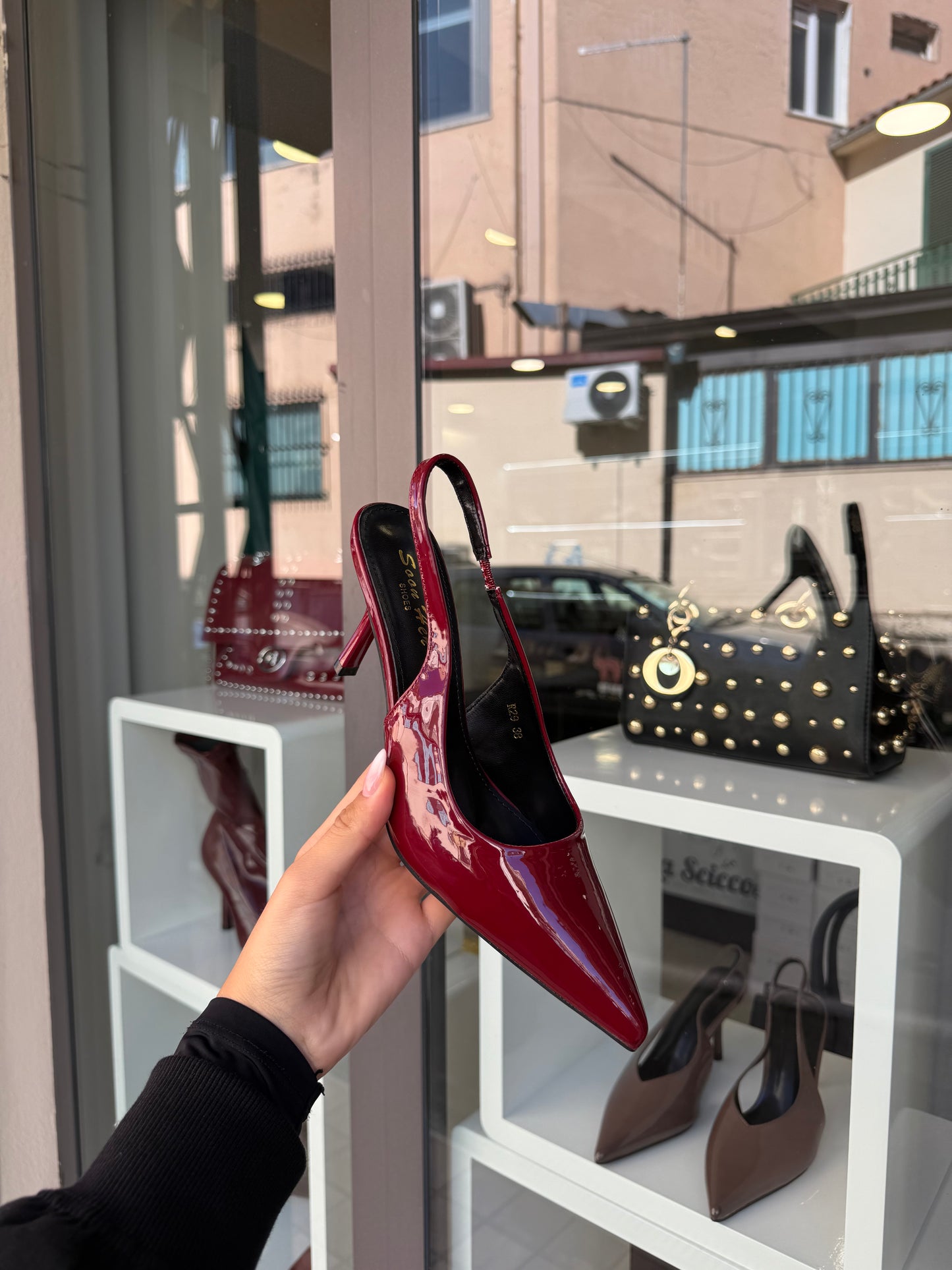 slingback BORDEAUX in vernice leonor
