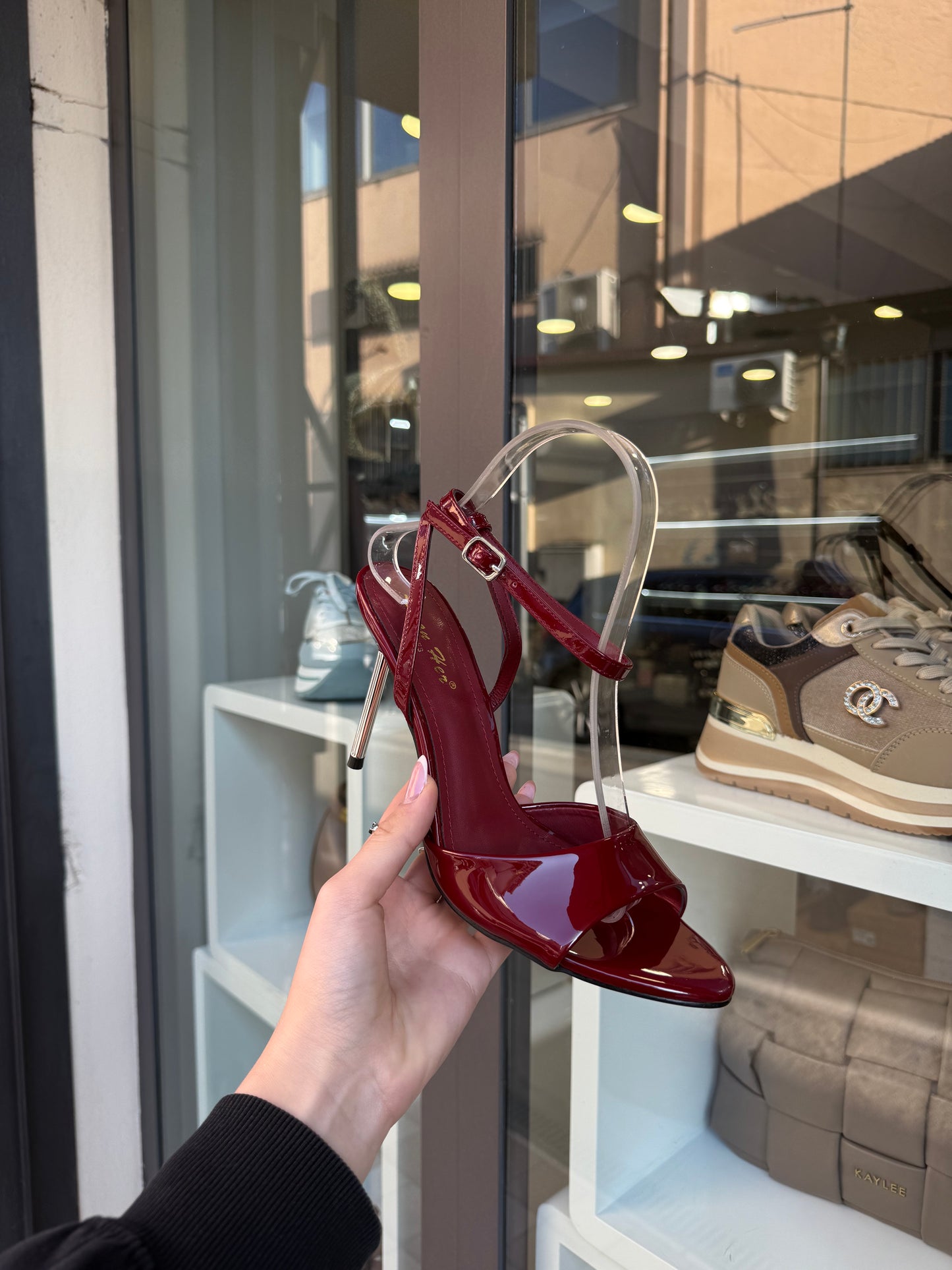 sandali con tacco SILVER bordeaux