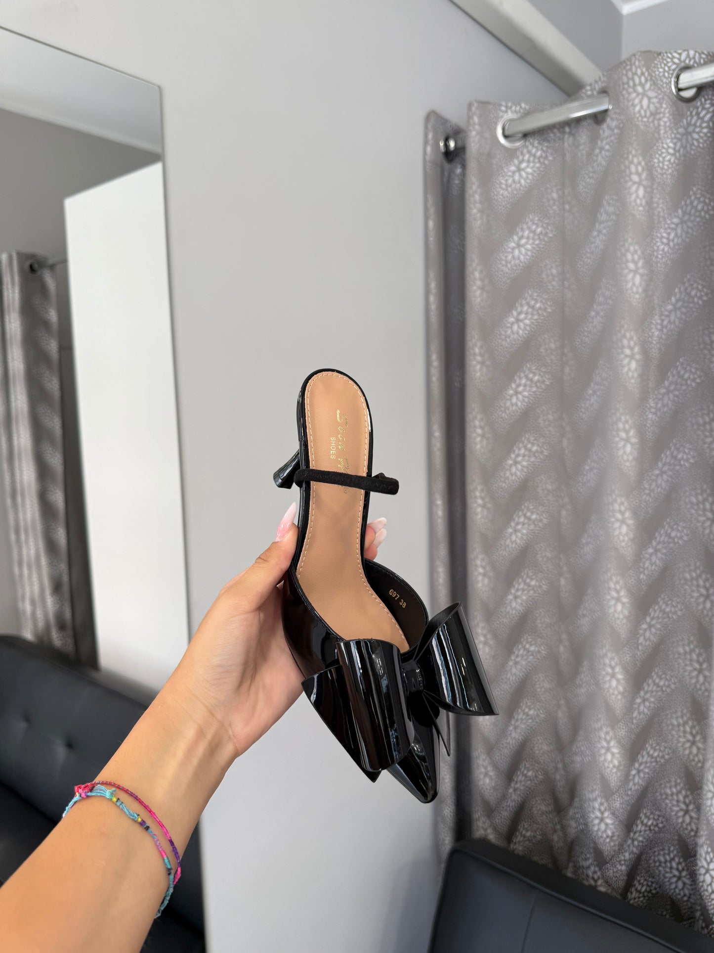 slingback FLOCK nere lucide