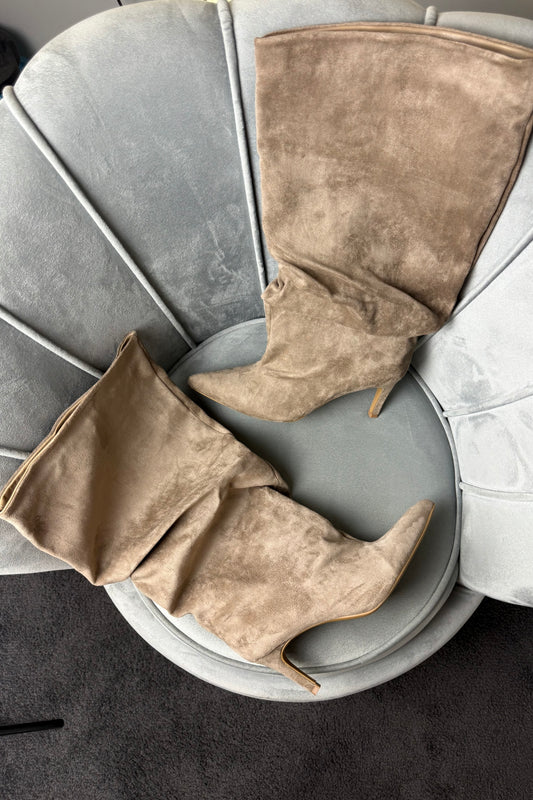 STIVALI ARRICCIATI BEIGE