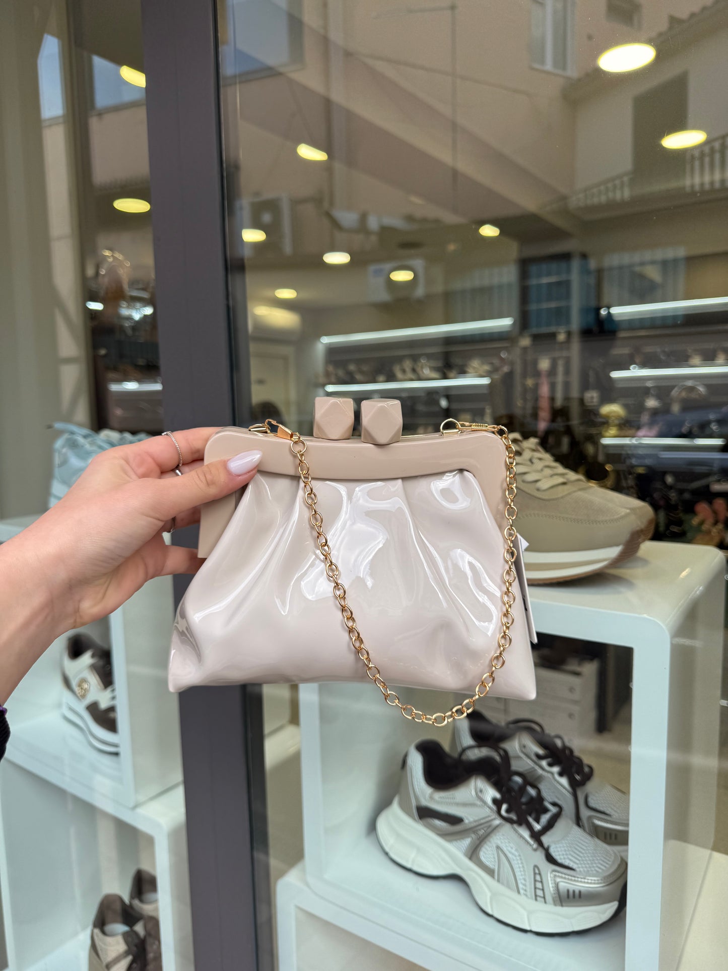 mini clutch beige