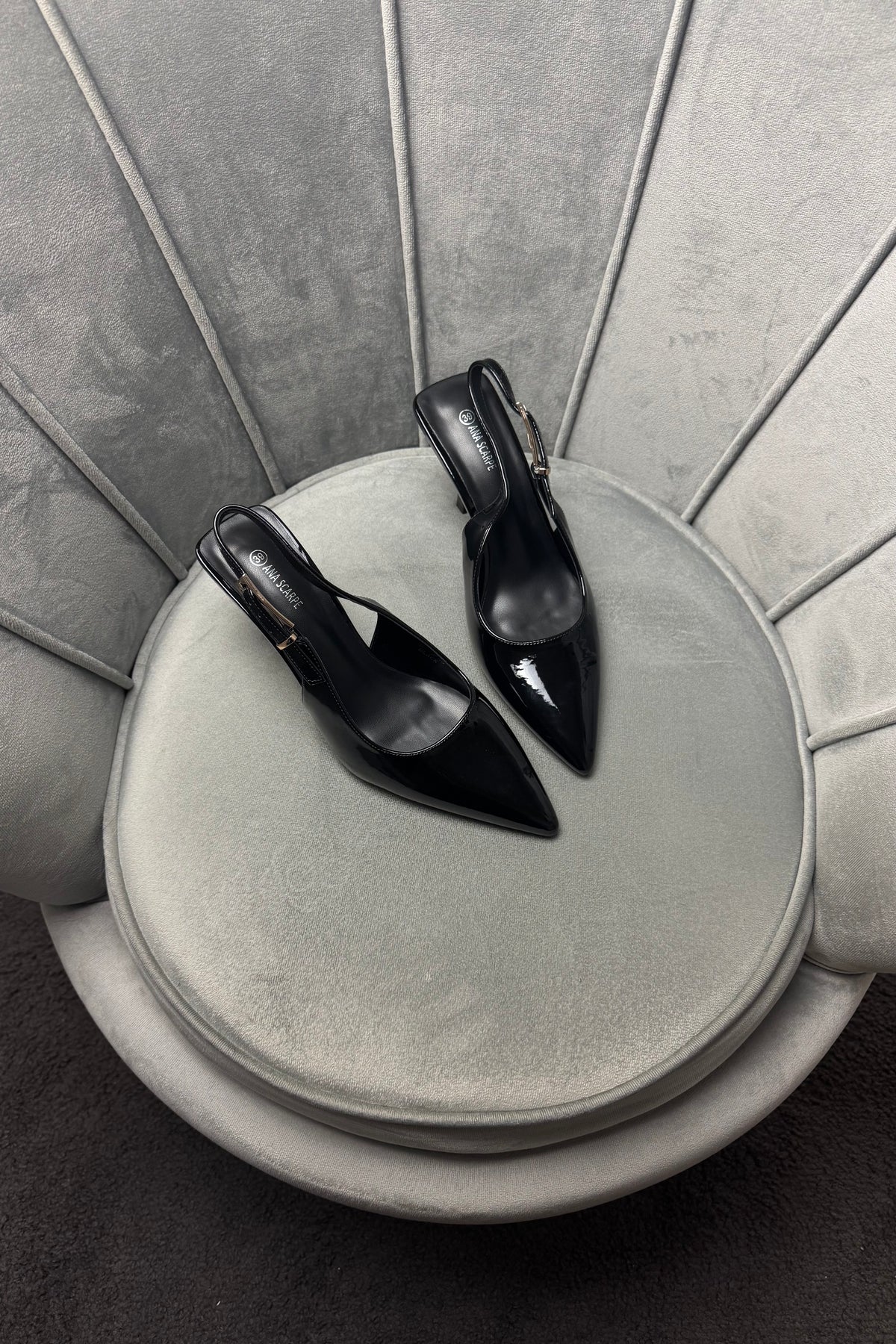 SLINGBACK IN VERNICE NERE