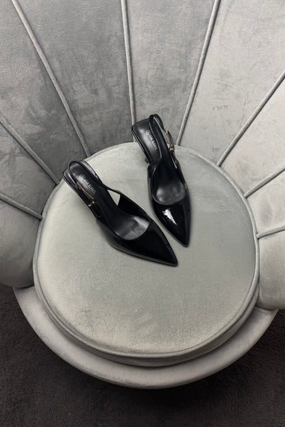 SLINGBACK IN VERNICE NERE