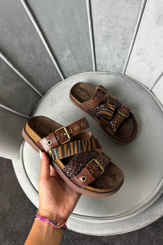 CIABATTE LEOPARD STRIPES
