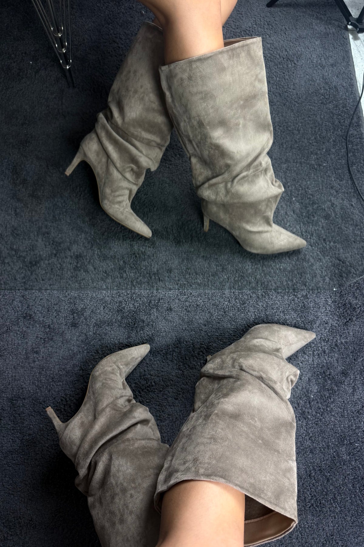 STIVALI ARRICCIATI BEIGE