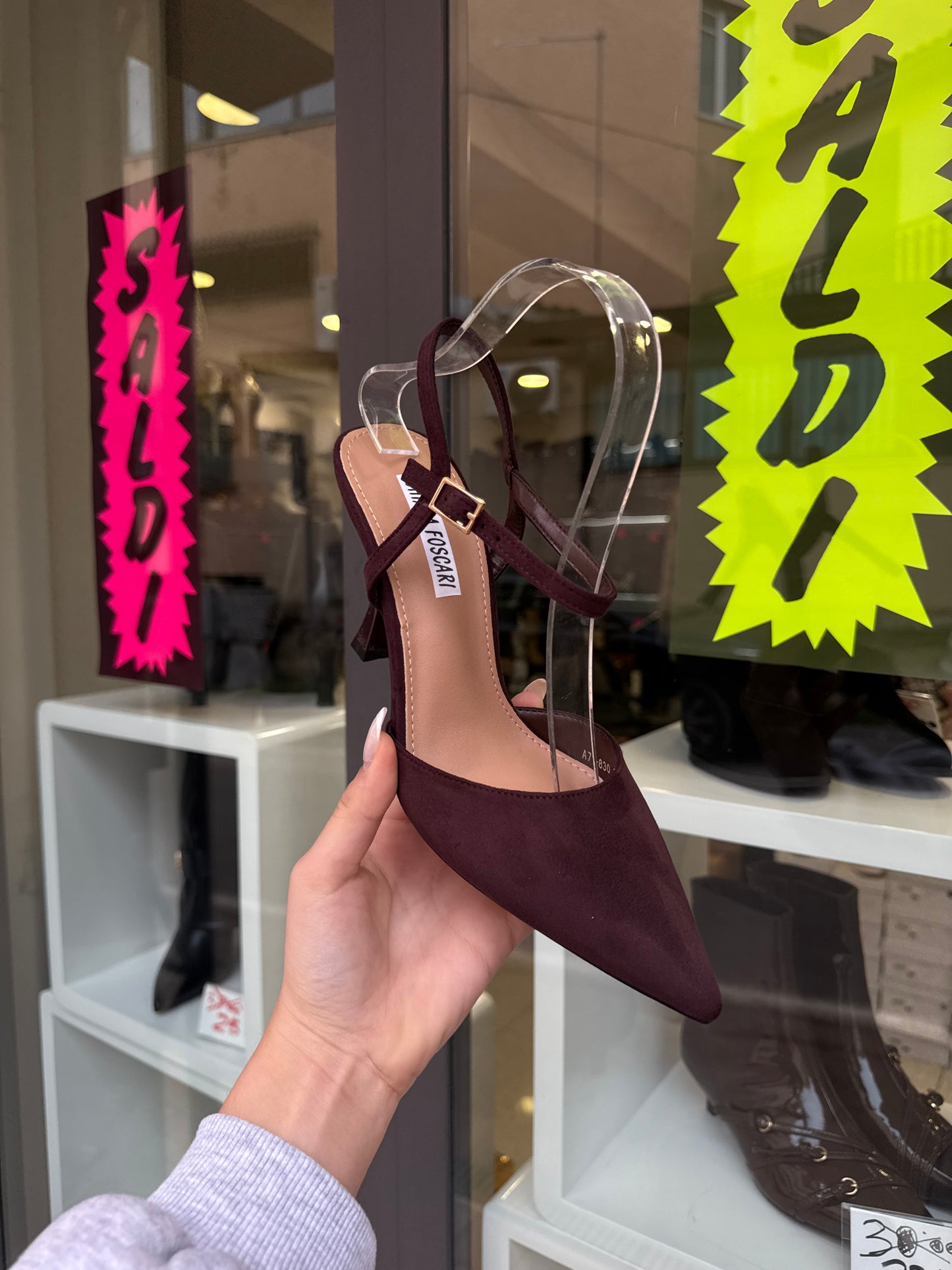 decolleté CHOCO in camoscio