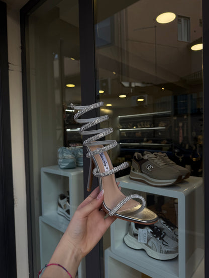 SNAKE silver sandals